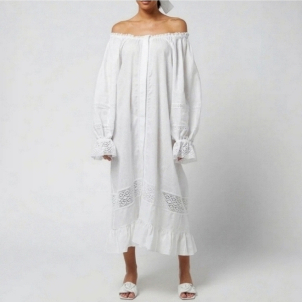 Sleeper Paloma 100% linen midi dress - Picture 4 of 15